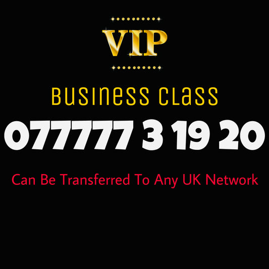 GOLD DIAMOND VIP PREMIUM EASY MEMORABLE MOBILE PHONE NUMBER SIM CARD 077777 3 19 20