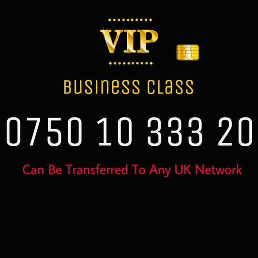 VIP GOLD MOBILE PHONE SIM CARD EASY VIP MEMORABLE NUMBER DIAMOND PLATINUM 0750 10 333 20