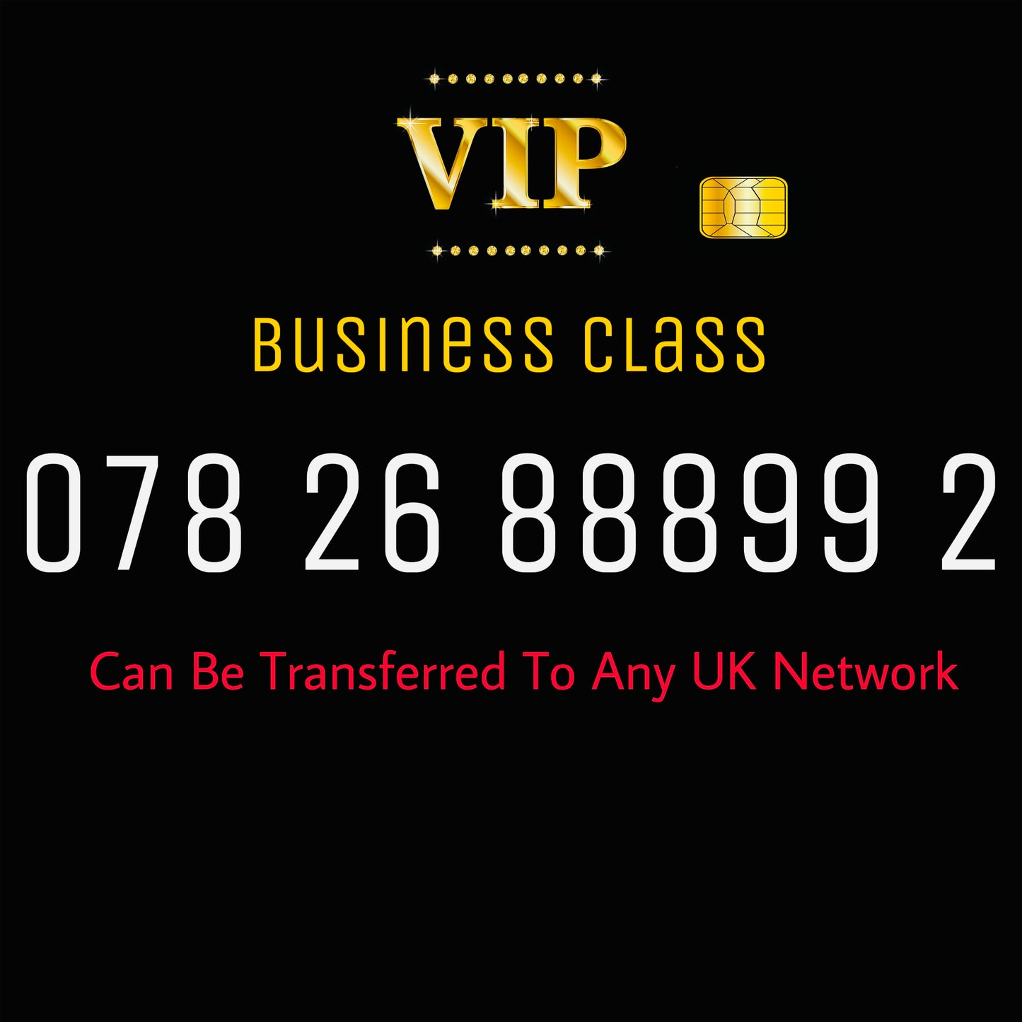 VIP GOLD MOBILE PHONE SIM CARD EASY VIP MEMORABLE NUMBER DIAMOND PLATINUM 07826 88899 2
