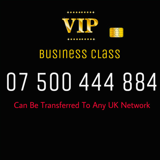 VIP GOLD MOBILE PHONE SIM CARD EASY VIP MEMORABLE NUMBER DIAMOND PLATINUM 07500 444 884