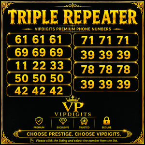 3-Digit Triple Repeater VIP Mobile Numbers UK – Premium Easy-to-Remember Gold Diamond SIM Cards