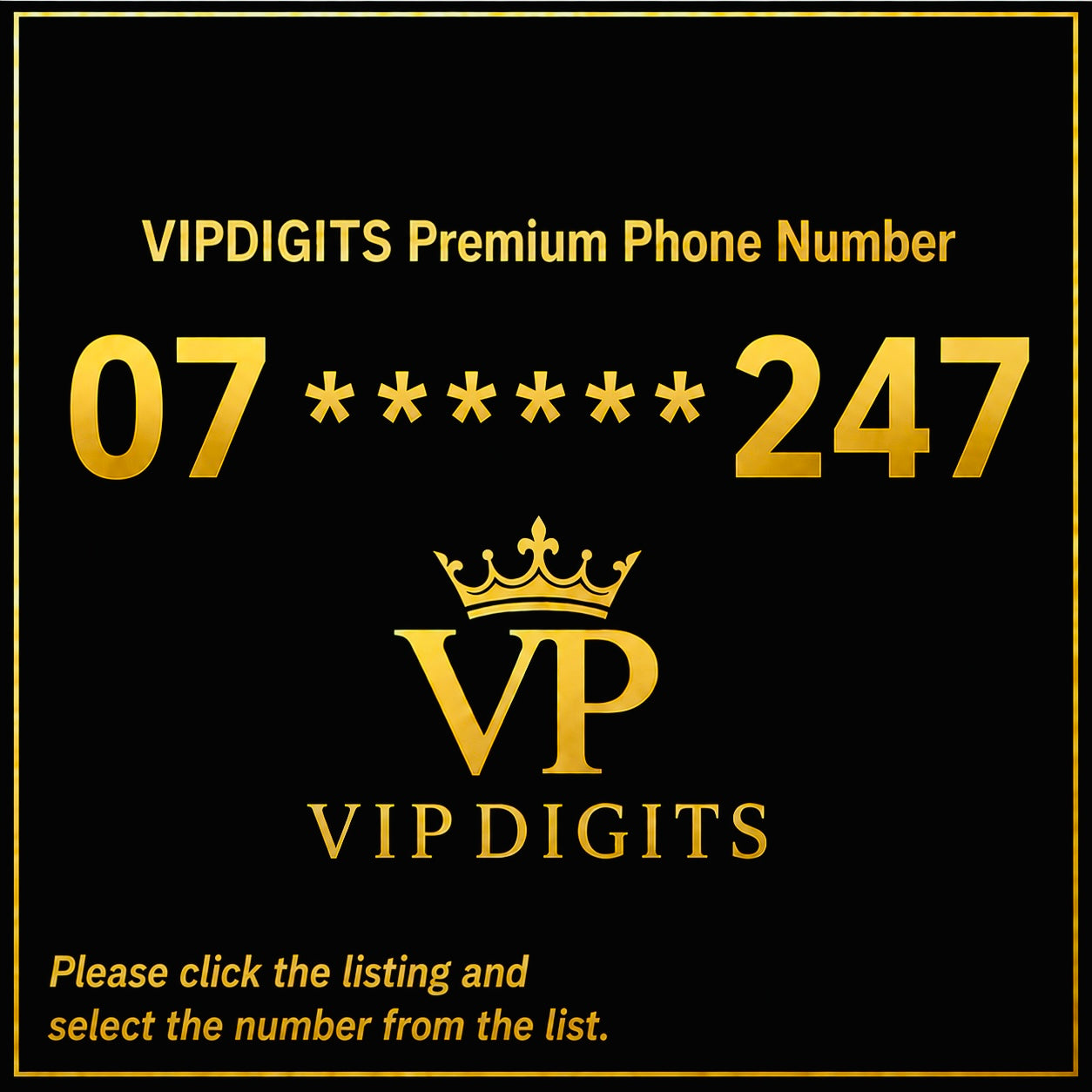 07 247 Gold Mobile Numbers UK | Premium VIP Phone Numbers