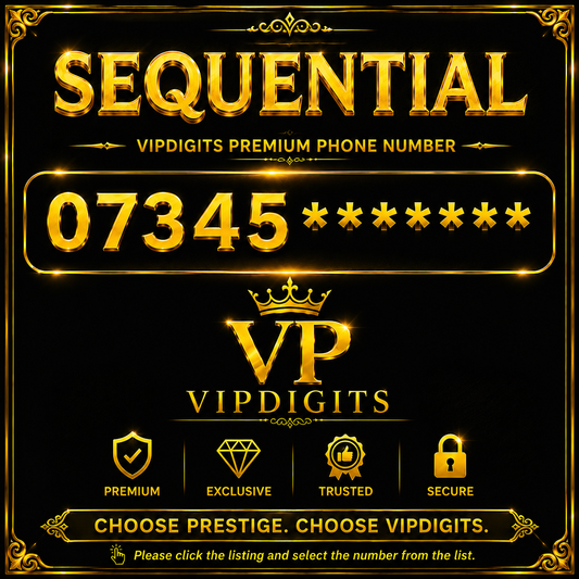07 345 Premium UK Mobile Numbers – VIP Easy-to-Remember Gold Diamond SIM Cards