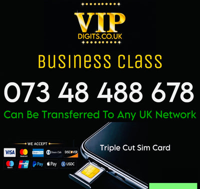 UK VIP GOLD SIM EASY MEMORABLE MOBILE PHONE NUMBER DIAMOND PLATINUM 073 48 488 678