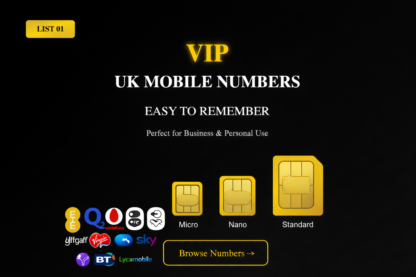 #️⃣01 Gold Business VIP Mobile Numbers UK | Premium Diamond Numbers List