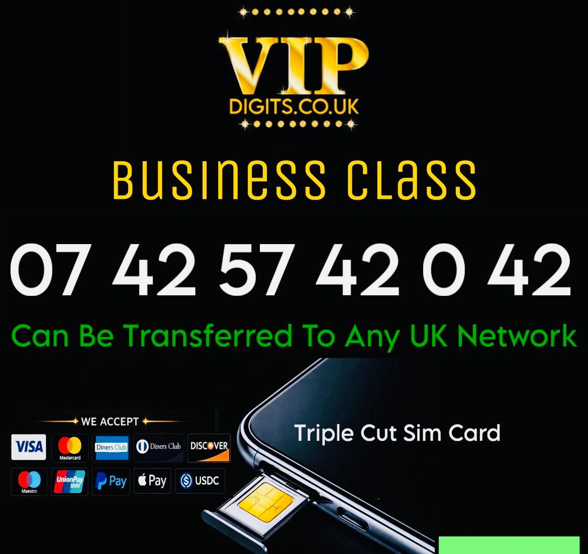 321 GOLD  BUSINESS/PERSONAL VIP EASY MEMORABLE MOBILE PHONE NUMBER:0742 5 742 042