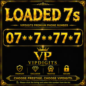 077777 Loaded 7s Gold Mobile Phone Numbers UK – Buy Premium VIP Easy-to-Remember Mobile Numbers