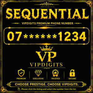 07 1234 Gold VIP Mobile Number UK – Iconic 1234 Countdown Premium Easy-to-Remember Business SIM