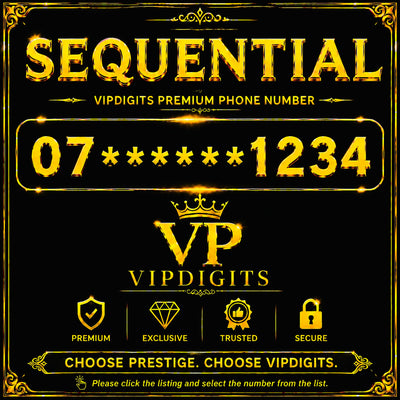 07 1234 Gold VIP Mobile Number UK – Iconic 1234 Countdown Premium Easy-to-Remember Business SIM