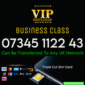 07345 1122 43 Diamond Gold VIP Premium Mobile Number – Easy-to-Remember Fancy SIM