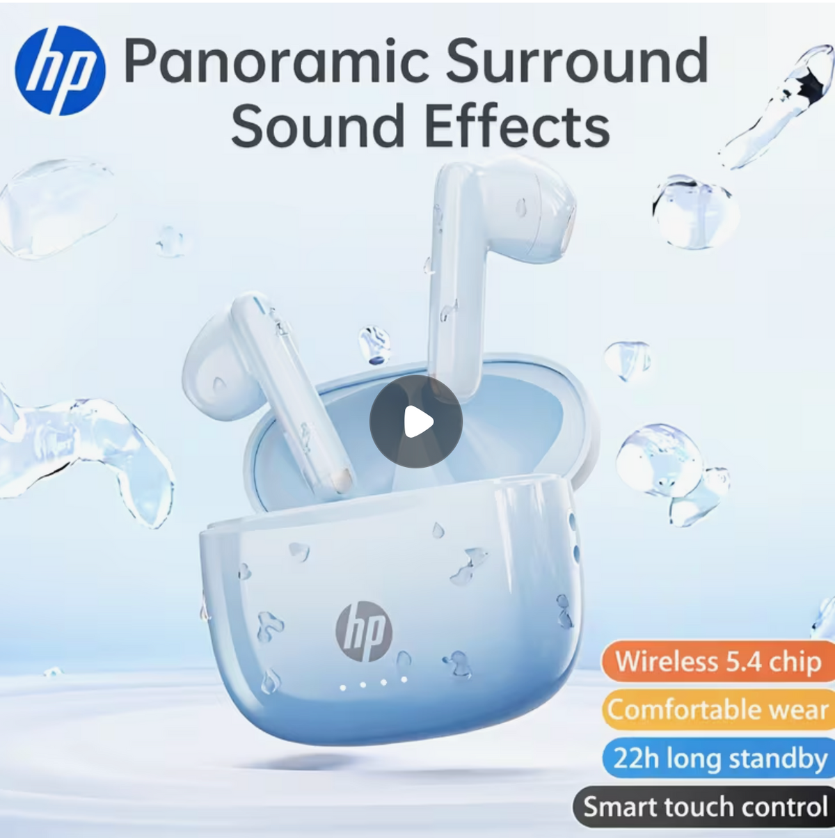 HP True Wireless Earbuds – 22H Playback, HD Voice, Deep Bass, Sports Fit, iOS & Android