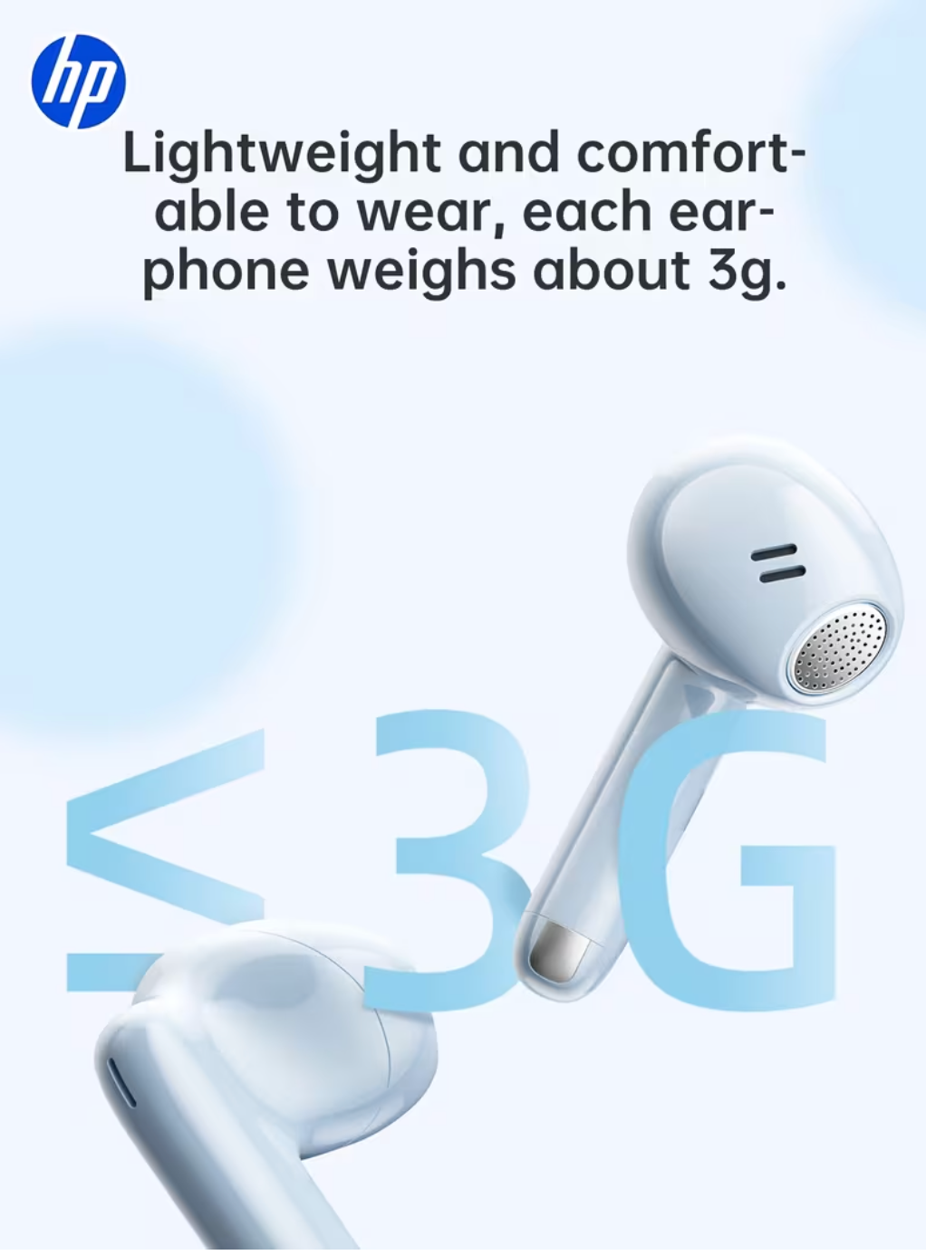 HP True Wireless Earbuds – 22H Playback, HD Voice, Deep Bass, Sports Fit, iOS & Android
