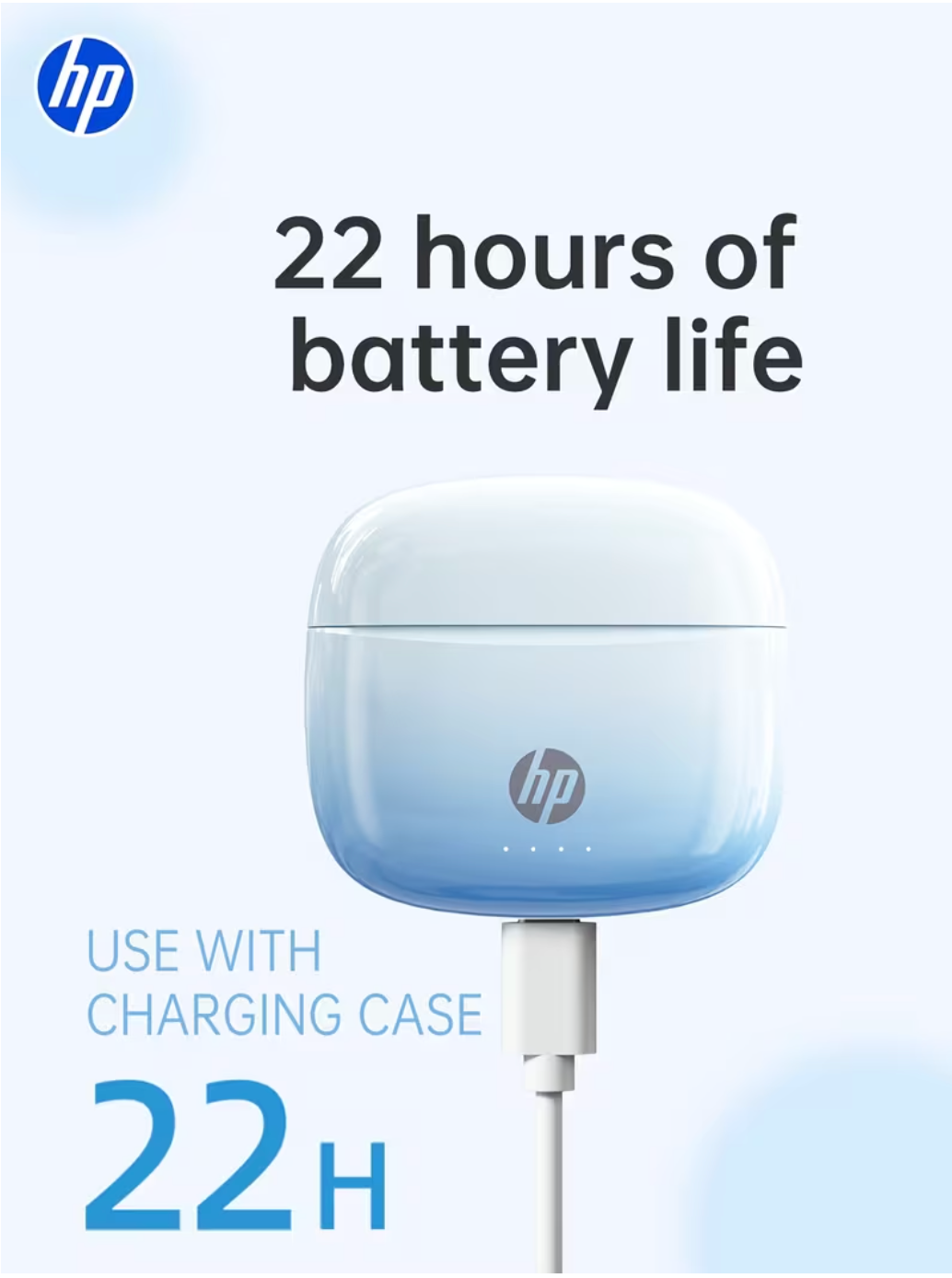HP True Wireless Earbuds – 22H Playback, HD Voice, Deep Bass, Sports Fit, iOS & Android