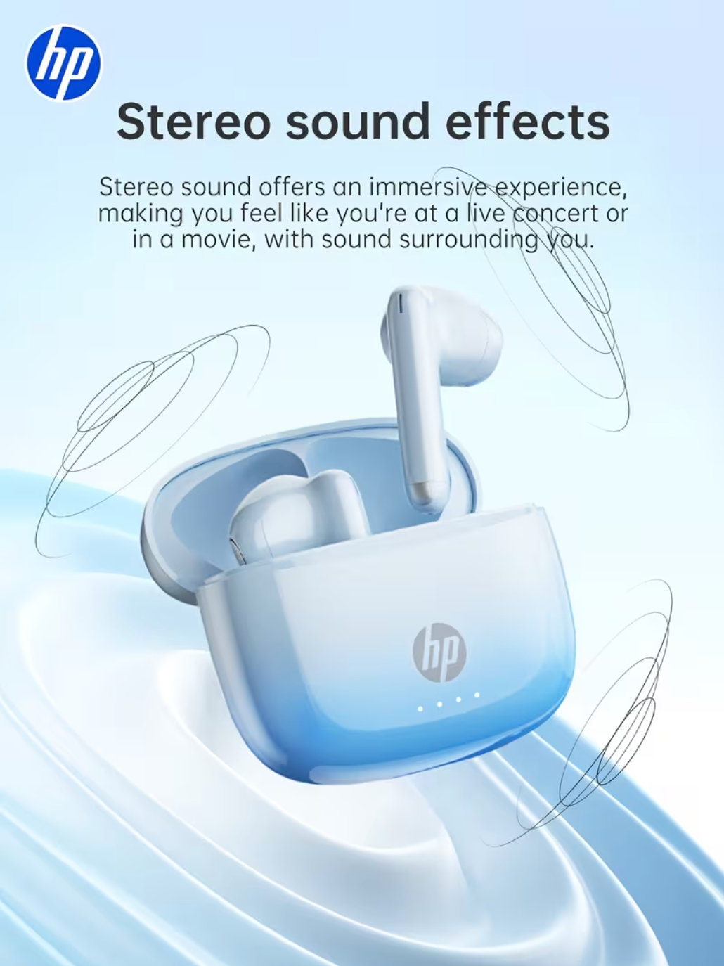 HP True Wireless Earbuds – 22H Playback, HD Voice, Deep Bass, Sports Fit, iOS & Android