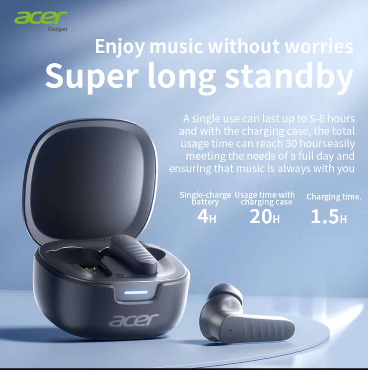 Acer OHR503 Wireless Earbuds – Noise Cancelling, Spatial Audio & Low Latency